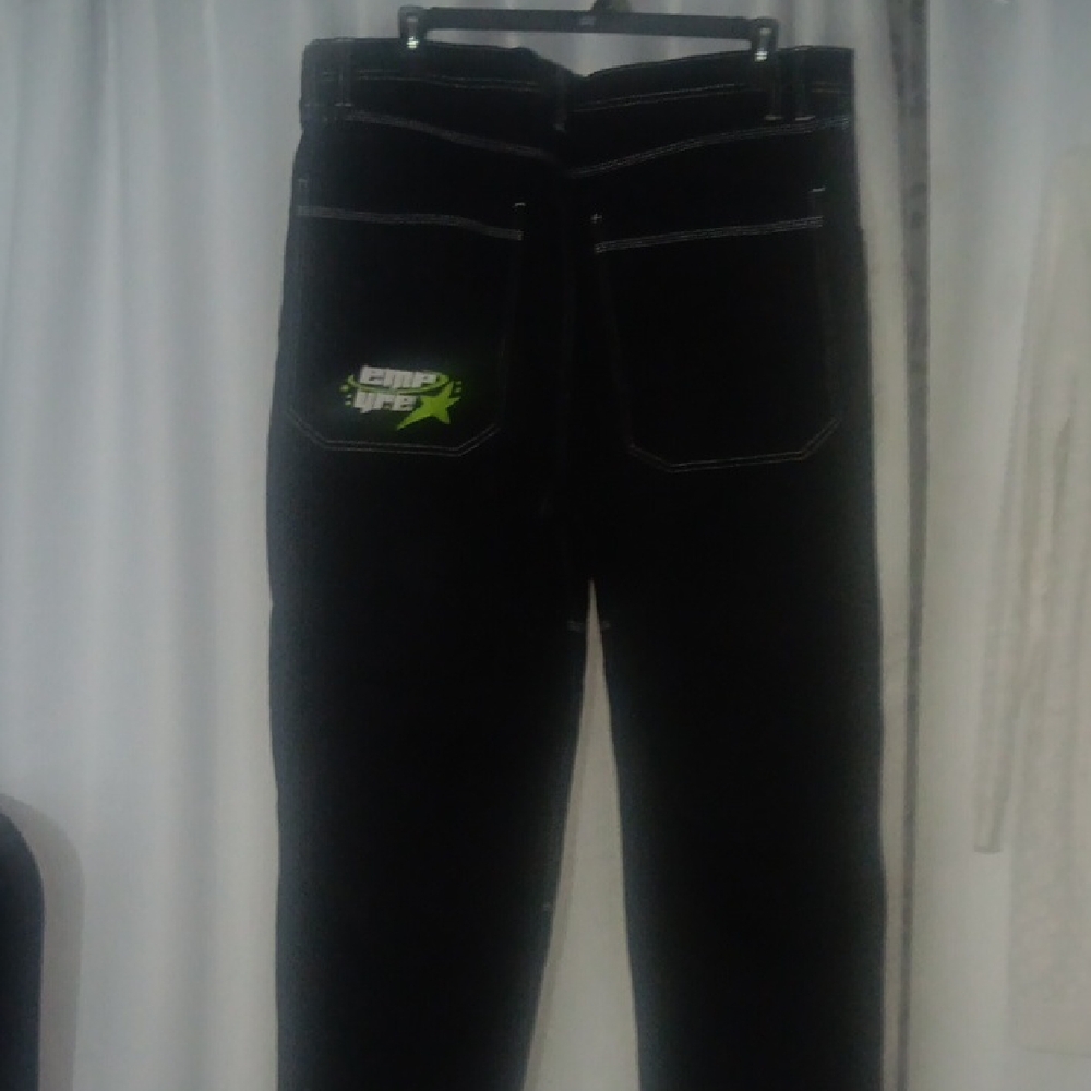 Empyre Black Men's Jeans Straight Leg with Contrast Stitching
